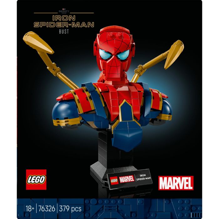 LEGO 76326 Busto de Iron Spider-Man Marvel para Construir y Exponer - Set Coleccionable para Adultos +18 años 10