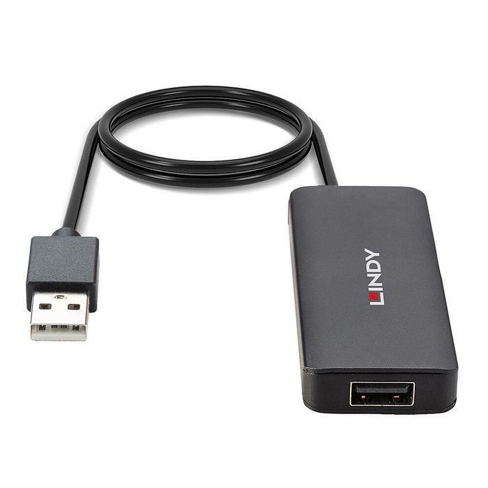 Lindy Concentrador USB 2.0 de 4 Puertos para PC USB Tipo A, 480Mbps, Retrocompatible USB 1.1/1.0, Plug & Play, Alimentación por Bus/DC 3