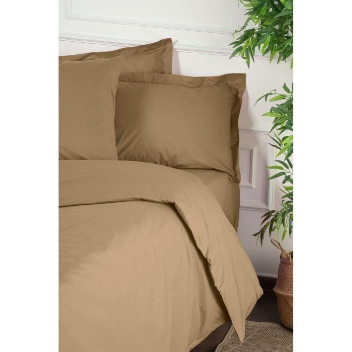 Juego de cama ASI8684282600152 - 1 funda nórdica 220x240 cm + 2 fundas almohada 60x60 cm - 100% Algodón Reforzado Marrón 1 Juego de cama ASI8684282600152 - 1 funda nórdica 220x240 cm + 2 fundas almohada 60x60 cm - 100% Algodón Reforzado Marrón 1