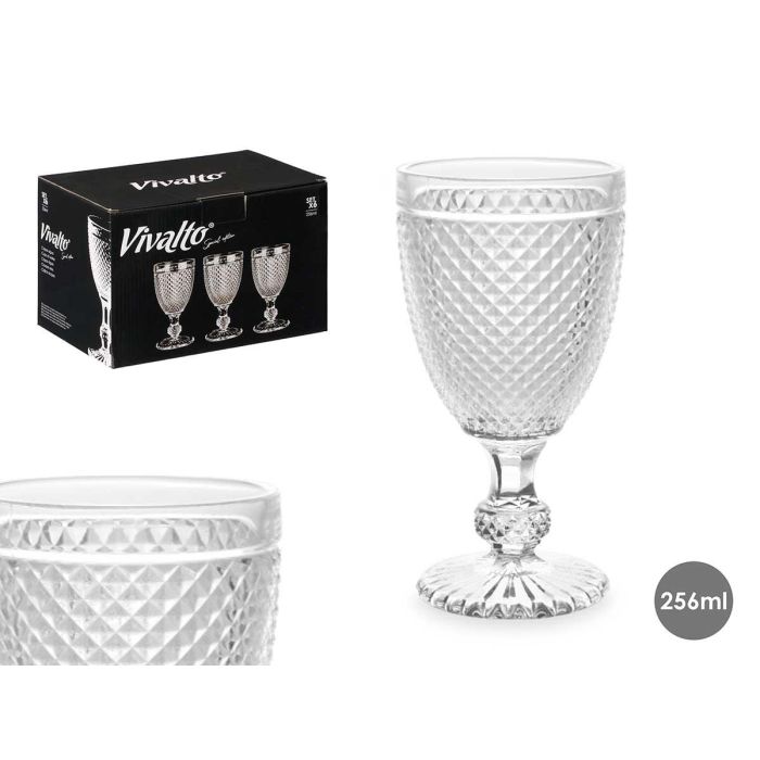 Copa Diamante Agua 256 ml - Vidrio Transparente - Vivalto - 7.8x15.1x7.8 cm (36 Unidades) 0 Copa Diamante Agua 256 ml - Vidrio Transparente - Vivalto - 7.8x15.1x7.8 cm (36 Unidades) 0