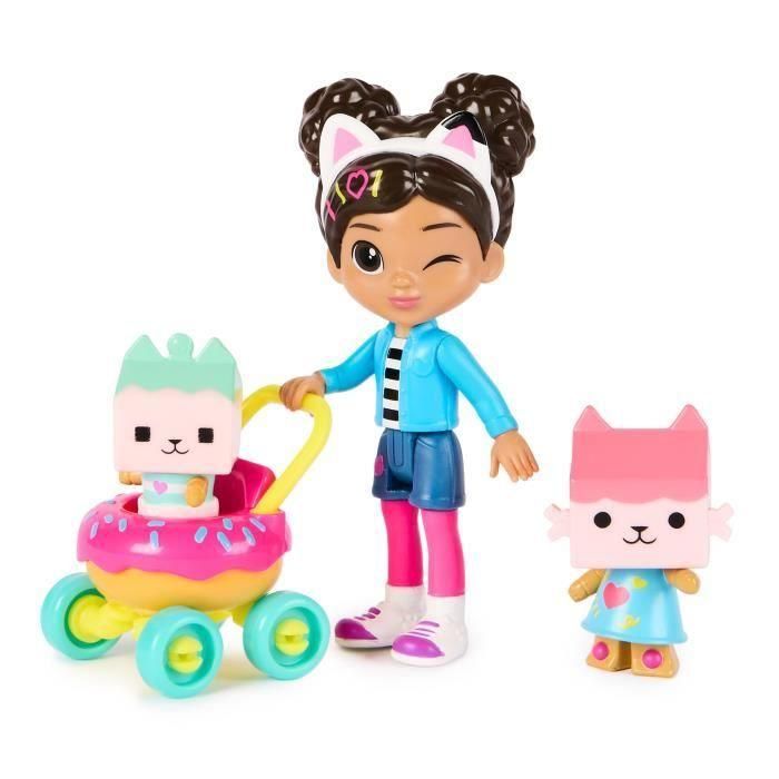 Spin Master 6069425 Pack Figuras Gabby y Bebé Caja, Cochecito Donut Bebé Benny, La Casa de Gabby Kitty Care +3 años 3