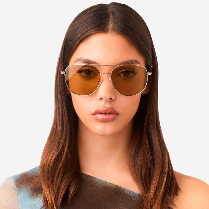 Hawkers Gafas de Sol Mujer SWAG Aviador Metal Dorado #Light Gold Matcha 1 ud