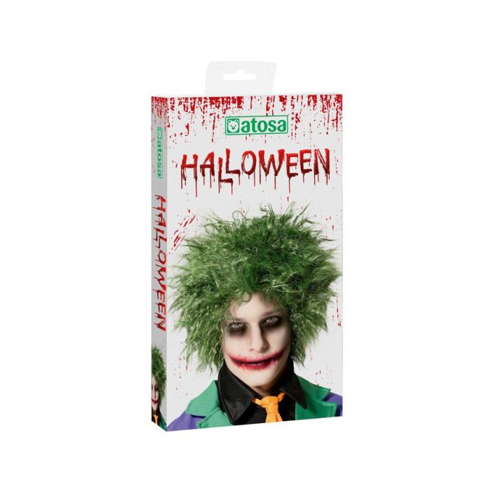 Peluca Halloween Payaso Asesino Verde 1