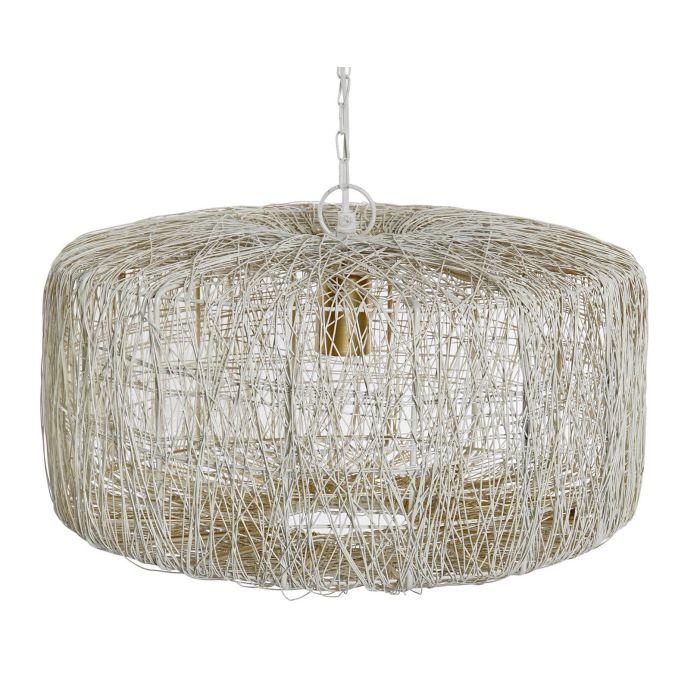 DKD Home Decor Lámpara de Techo Moderna de Metal en Tono Plateado, Para 1 Bombilla E27, Máx. 50W, Medidas: 46x23x46 cm