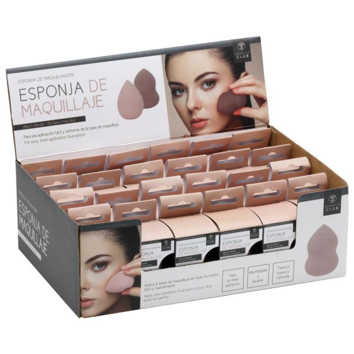 Cosmetic Club Esponja de Maquillaje Colores y Formas Surtidos Reutilizable Lavable Tono Piel 4 cm x 5.5 cm 6