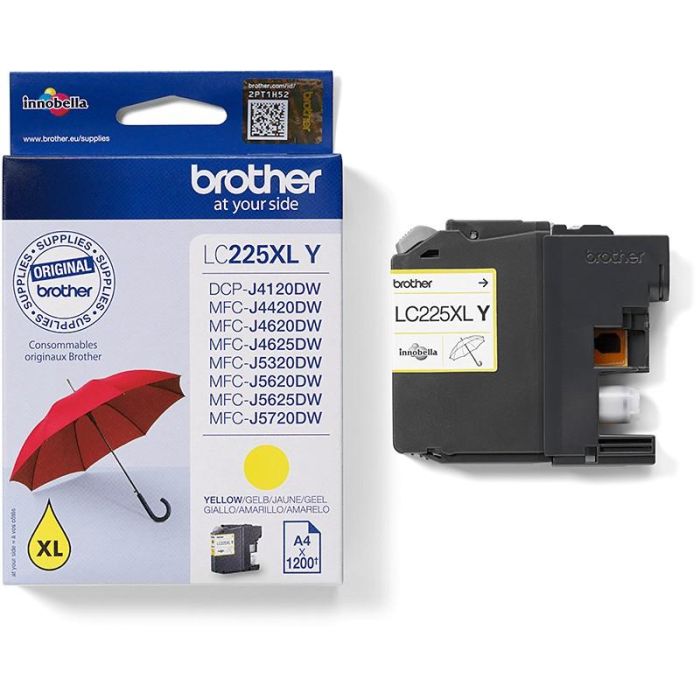 Brother LC-225XL-Y Tinta Original Amarilla 1200 páginas compatible con DCP-J4120DW, MFC-J4420DW, J4620DW, J5320DW, J5620DW, J5720DW 1 Brother LC-225XL-Y Tinta Original Amarilla 1200 páginas compatible con DCP-J4120DW, MFC-J4420DW, J4620DW, J5320DW, J5620DW, J5720DW 1
