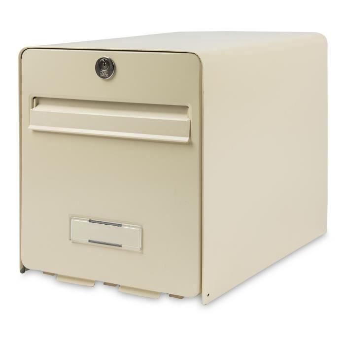BURG WACHTER Buzón de favor en acero galvanizado - 1 puerta - Beige 1 BURG WACHTER Buzón de favor en acero galvanizado - 1 puerta - Beige 1