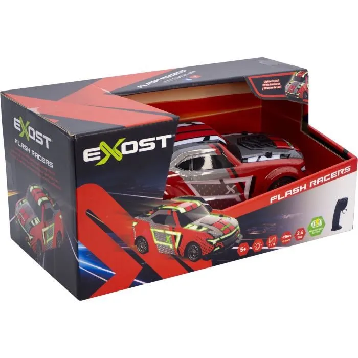 Exost Coche Teledirigido EXO3700224540524 FLASH RACER ASST 24 Ghz, Escala 1:18, Alcance 25 m, 15 km/h, A partir de 5 años 2