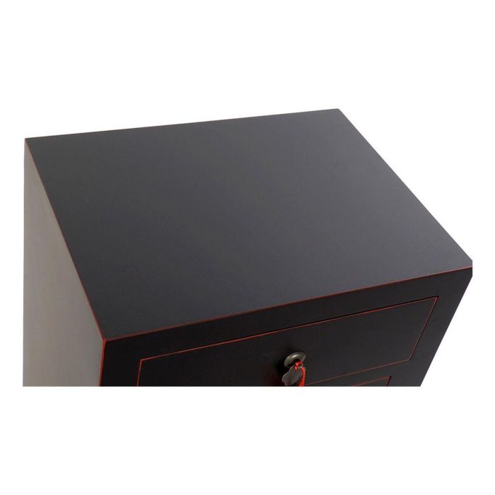 Mesita de Noche DKD Home Decor Abeto Rojo Negro Madera MDF 45 x 34 x 66 cm 5