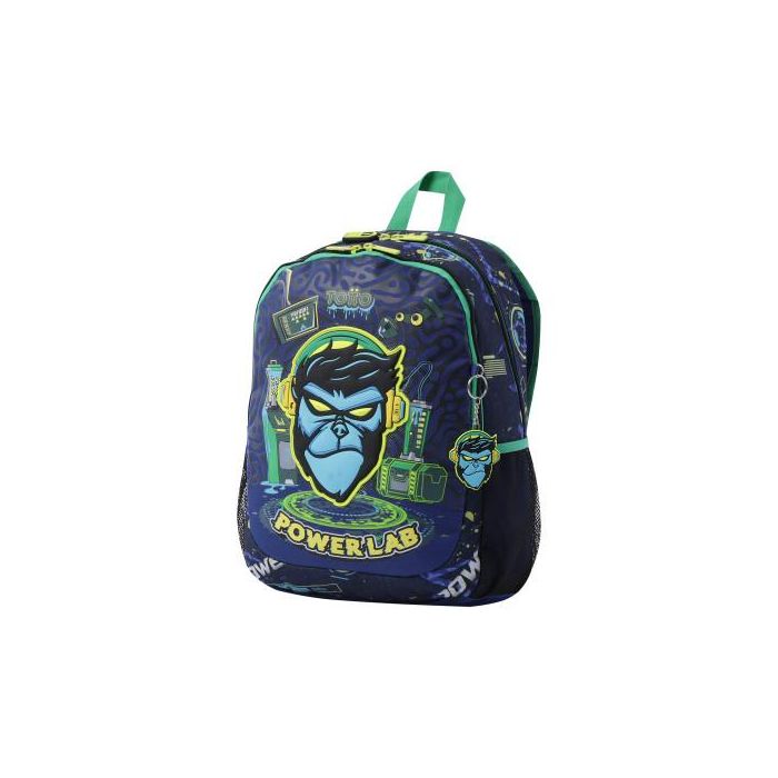 Totto Mochila Morral Kong Lab M MJ04KLB002-2410-8JDM para Niños 7-10 Años, Poliéster, Azul Marino 1