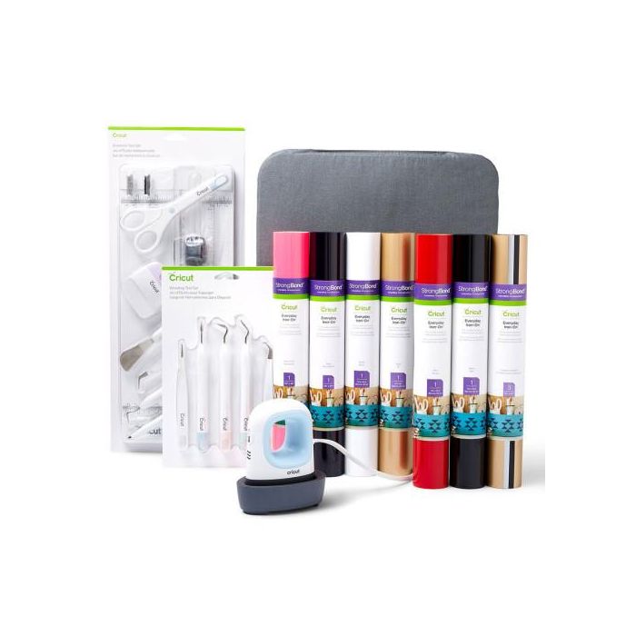 Cricut EasyPress Mini Zen Blue + Everything Iron-On Bundle Azul, Blanco 8002174 Cricut EasyPress Mini Zen Blue + Everything Iron-On Bundle Azul, Blanco 8002174