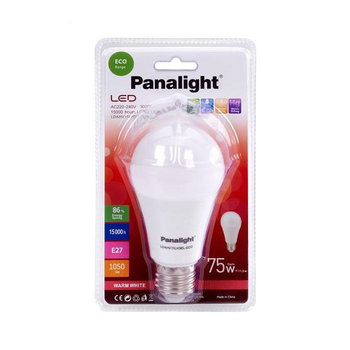 Panasonic-Panalight LDAHV11LH3EL-ECO Lámpara LED Bulbo Opaco E27 11,5W 3000K 270º 1 Panasonic-Panalight LDAHV11LH3EL-ECO Lámpara LED Bulbo Opaco E27 11,5W 3000K 270º 1