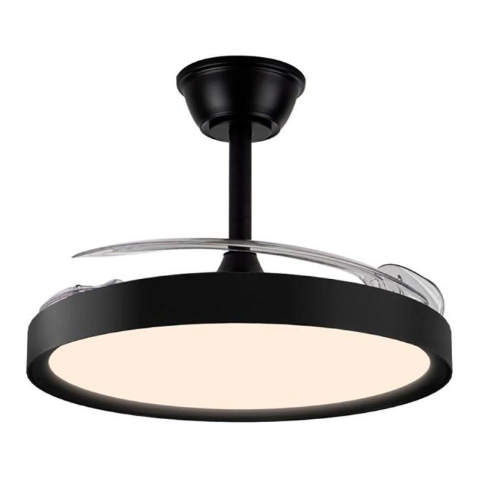 Ventilador de techo led 3cct aspas retráctiles polaris 43 W 4430 lm negro 3