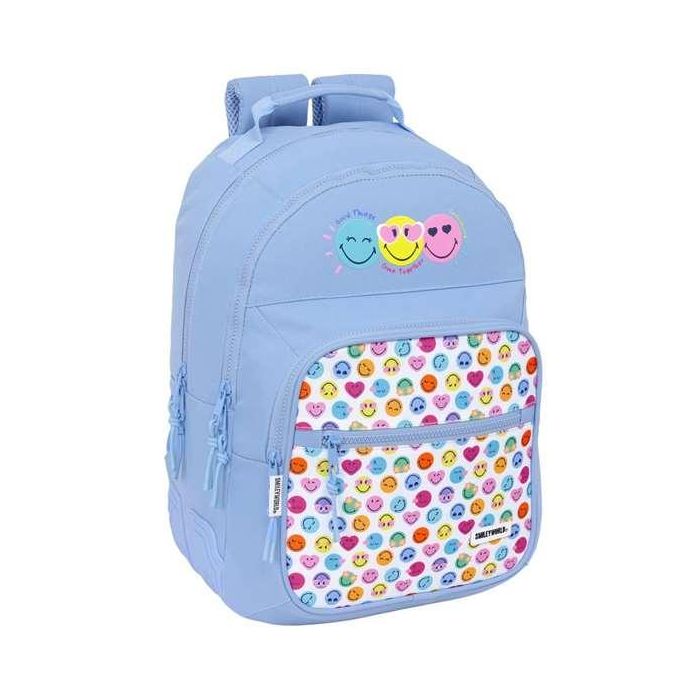 Safta Mochila Doble con Cantoneras Adaptable a Carro Reciclada Smiley World Joyful 420x320x150 mm 0 Safta Mochila Doble con Cantoneras Adaptable a Carro Reciclada Smiley World Joyful 420x320x150 mm 0