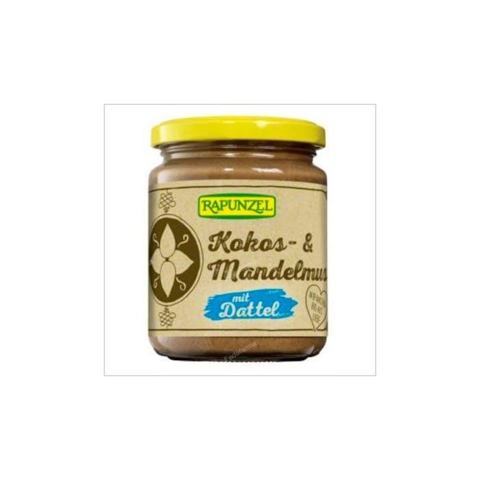 RAPUNZEL Crema de Coco y Almendras con Dátil 250g Bio | Dulce sin azúcar ni grasas añadidas, almendras tostadas