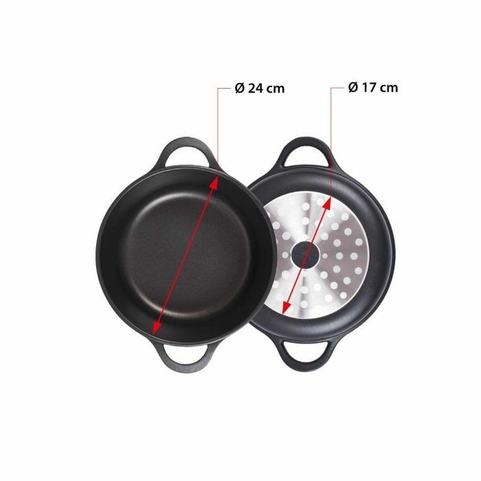 Cacerola Con Tapa Valira 4141/25 Negro Ø 24 cm 4