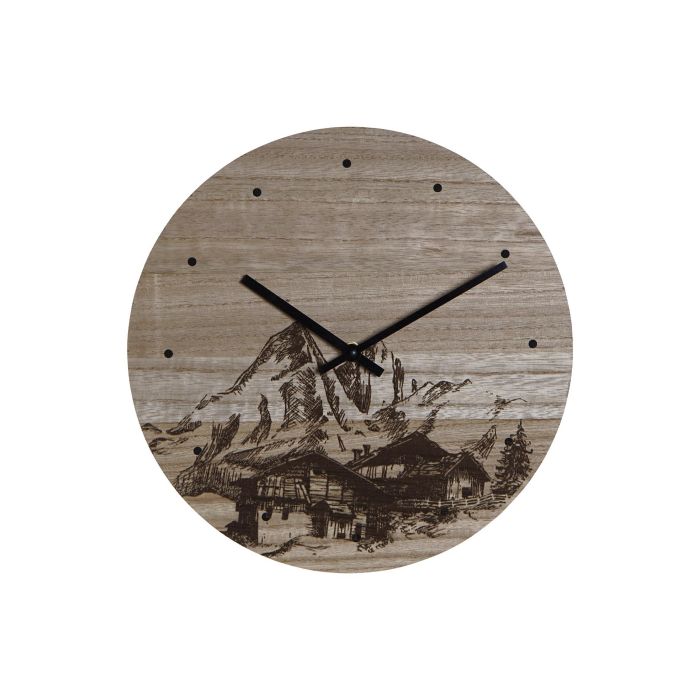 DKD Home Decor Reloj de Pared a Pilas Alpino con Diseño de Montaña en MDF, Color Negro, 30 x 1.5 x 30 cm 0 DKD Home Decor Reloj de Pared a Pilas Alpino con Diseño de Montaña en MDF, Color Negro, 30 x 1.5 x 30 cm 0