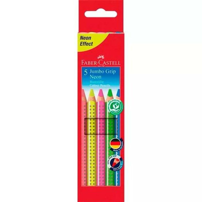 Lápices de colores Faber-Castell Neón Multicolor (5 Unidades) 1