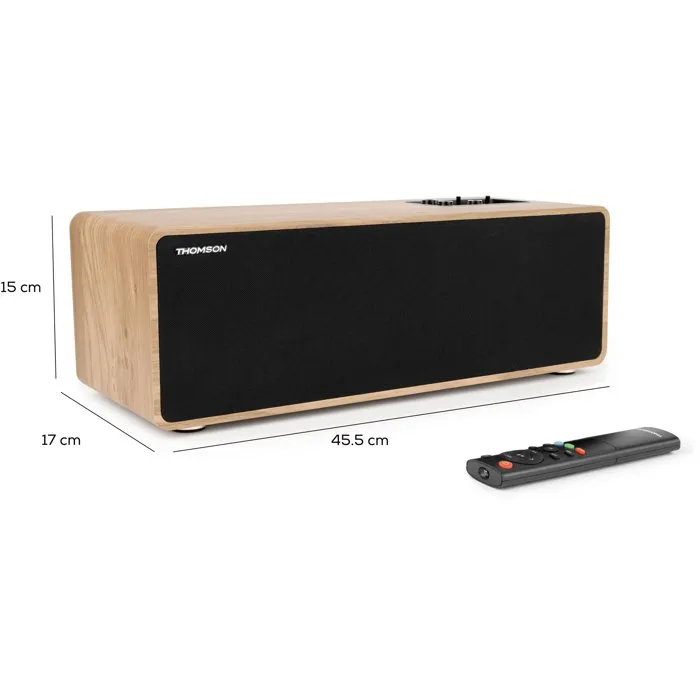 Thomson Altavoz Bluetooth THO3499550389739 Madera y Negro 2 Thomson Altavoz Bluetooth THO3499550389739 Madera y Negro 2