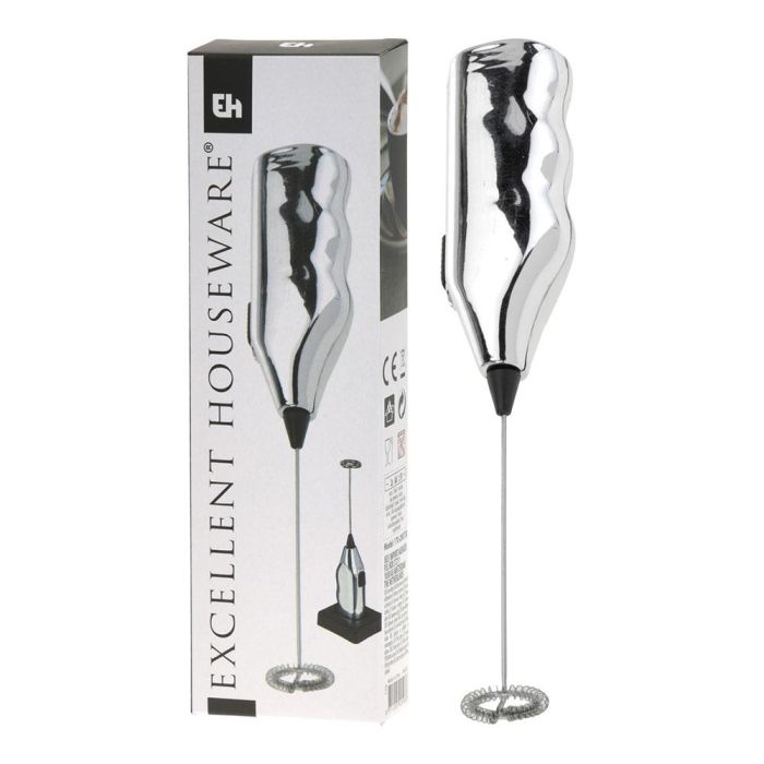 Excellent Houseware Batidora de leche acero inoxidable cromado funciona con pilas 2xAA no incluidas