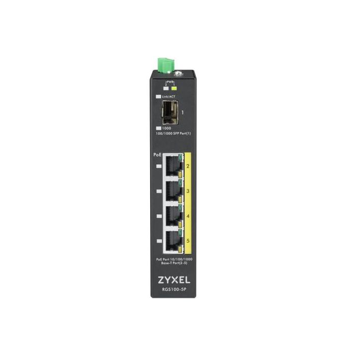 Zyxel RGS100-5P Switch No Administrado L2 Gigabit Ethernet 4 Puertos PoE Negro 2