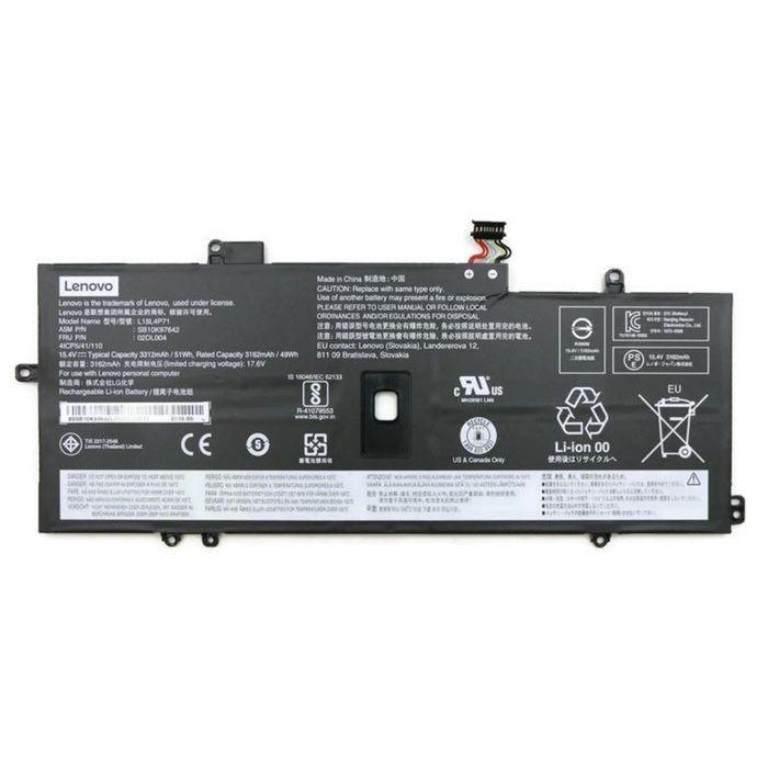 Lenovo Lithium-ion battery, 51Wh capacity, 4-cell design, compatible with Lenovo ThinkPad X1 series laptops. Lenovo Lithium-ion battery, 51Wh capacity, 4-cell design, compatible with Lenovo ThinkPad X1 series laptops.