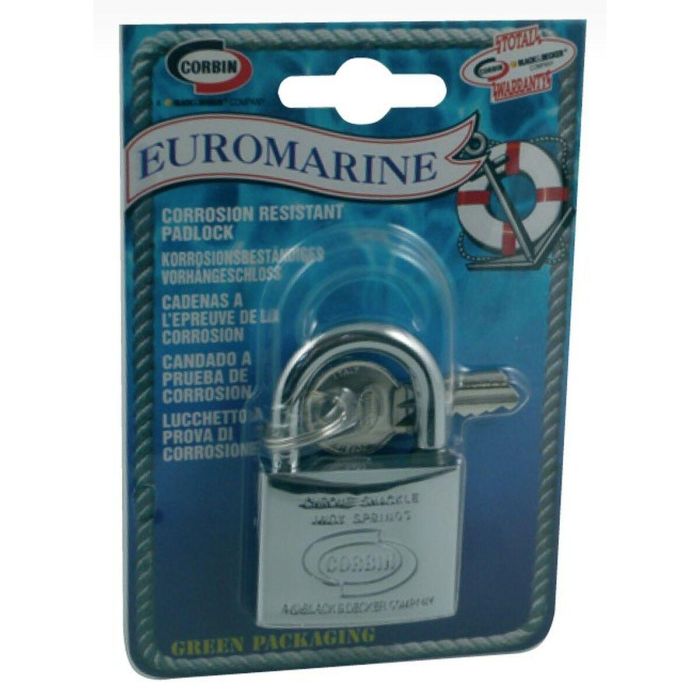 Candado de llave CORBIN Euromarine 30 mm Arco Acero Inoxidable Latón 2 Candado de llave CORBIN Euromarine 30 mm Arco Acero Inoxidable Latón 2
