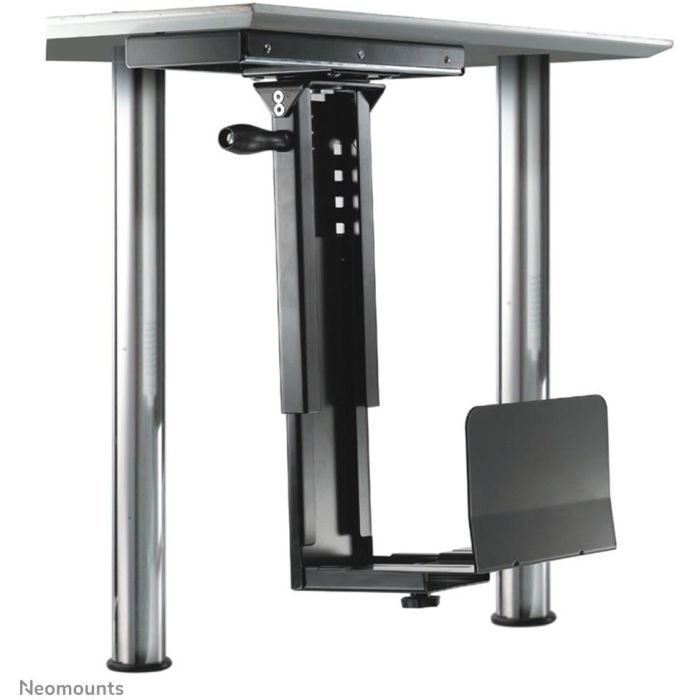 Neomounts CPU-D250BLACK Soporte CPU Bajo Escritorio Giratorio 180°, Universal, 30 kg, H:39-54cm, W:13-23cm, Negro 1