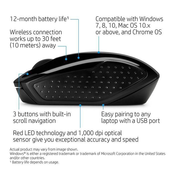 HP 200 Wireless Mouse, Económico Ambidextro, Diseño Ergonómico y Contorneado para Ambas Manos, Libertad de Movimiento Inalámbrica. 7 HP 200 Wireless Mouse, Económico Ambidextro, Diseño Ergonómico y Contorneado para Ambas Manos, Libertad de Movimiento Inalámbrica. 7