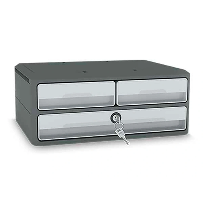 Cep Fichero Cajones de Sobremesa Moov Up 3 Cajones Color Gris Reciclado 80% 2