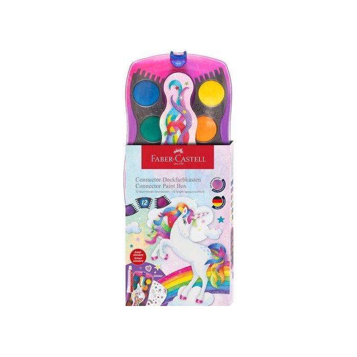 Acuarelas Faber-Castell Connector Unicornio Estuche De 12