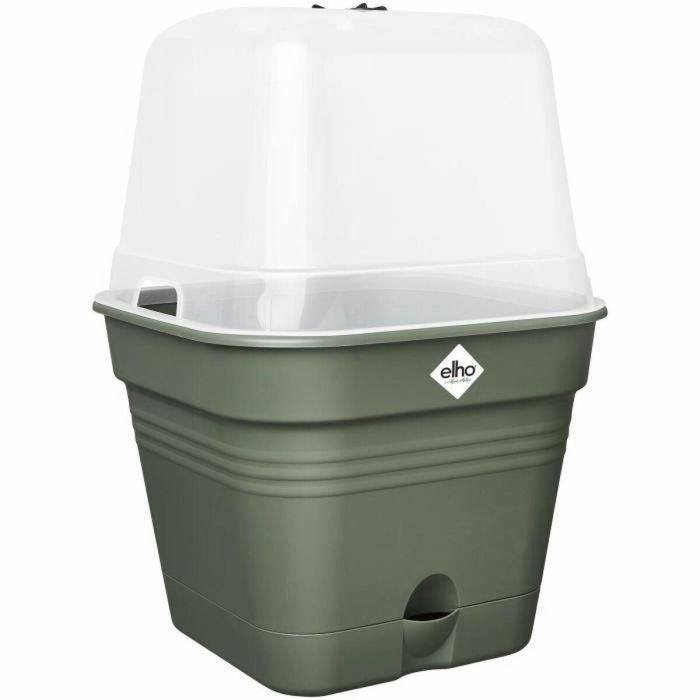 Elho Green Basics Maceta de cultivo cuadrada - Ø 35 cm - Plástico - 14 l - Verde