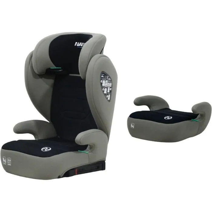 Nania Silla de Coche Belem Grupo 2/3 (4-12 Años) i-Size 100-150 cm Negra con Protección Lateral y Reposacabezas Ajustable