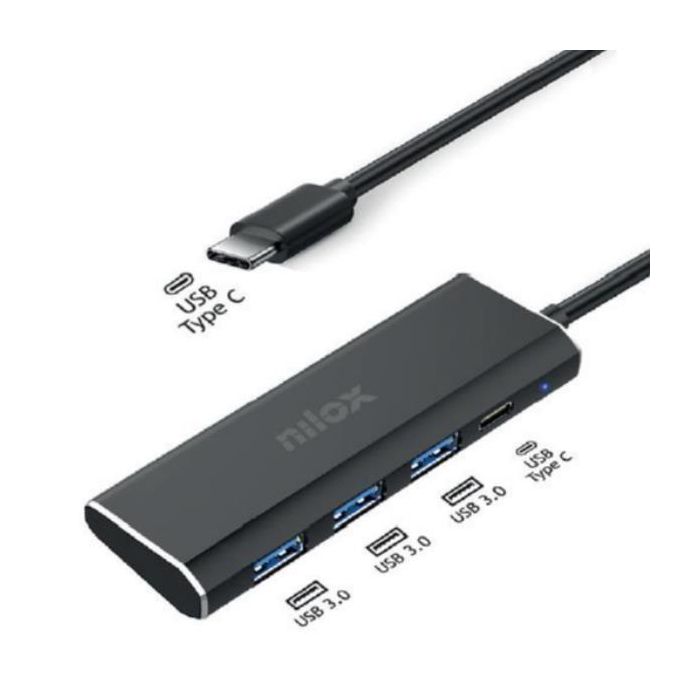 Nilox Hub 4 Puertos Usb-C X 3 + Usb 3.0 X 1 Usbc Nilox Hub 4 Puertos Usb-C X 3 + Usb 3.0 X 1 Usbc