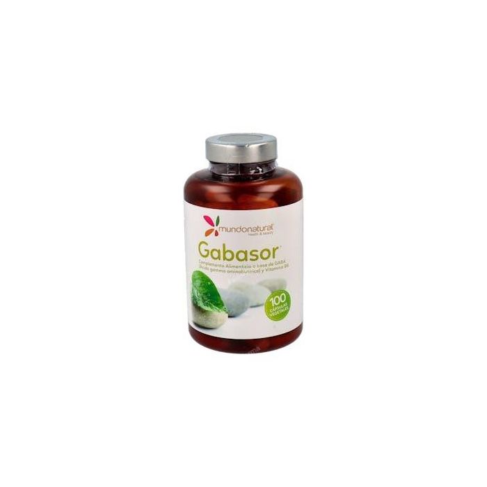 MUNDONATURAL Gabasor 100 Cápsulas con GABA y Vitamina B6 para el Funcionamiento Normal del Sistema Nervioso y Psicológico