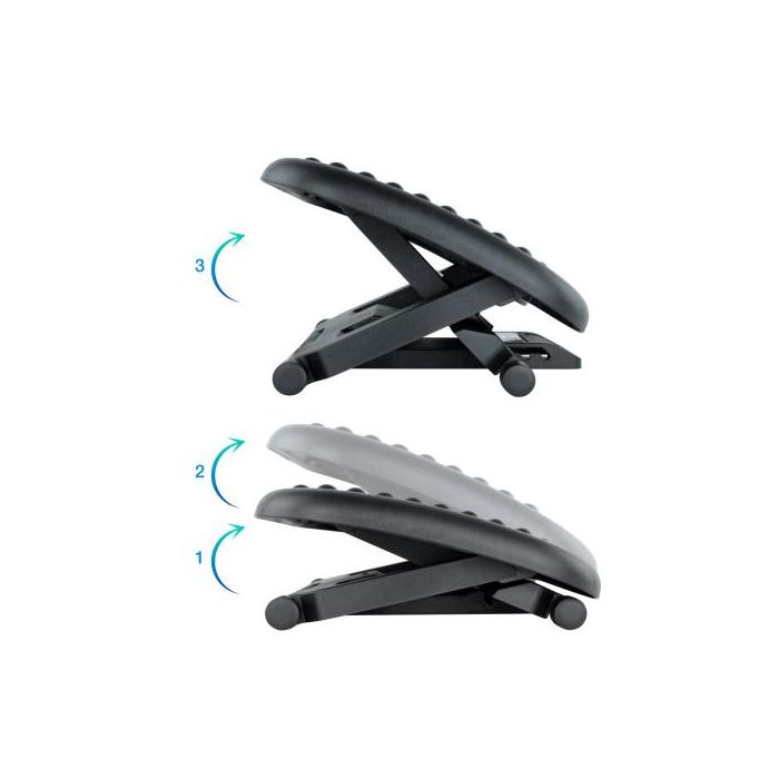 TooQ TQFR0603-B Reposapiés Ajustable e Inclinable, Negro, 460 x 340mm 1