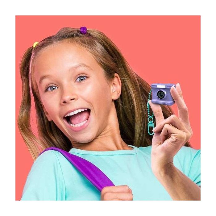 Canal Toys Mini cámara digital de llavero para fotos y vídeo, 4.2 cm, con micro SD 1GB, USB-C - Azul, violeta, rosa, amarillo, fucsia