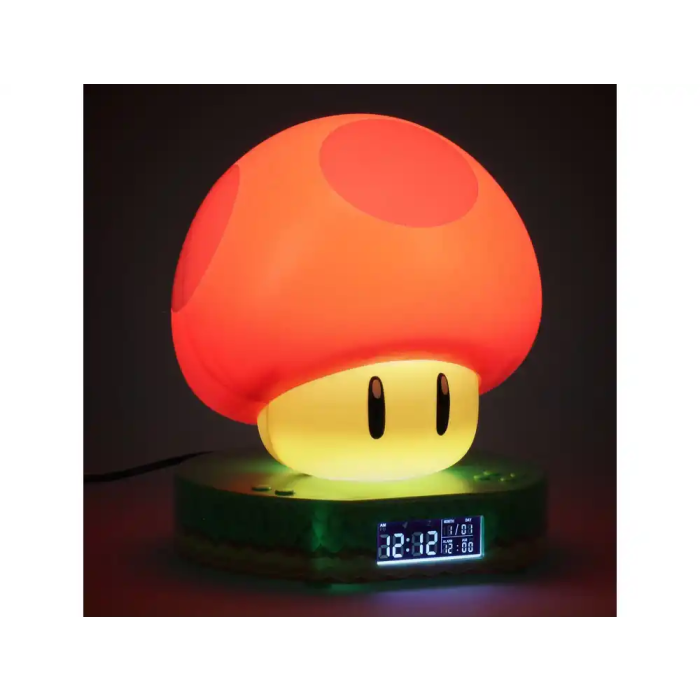Wondee Despertador Super Mario Mushroom con Luz de Noche Digital 2