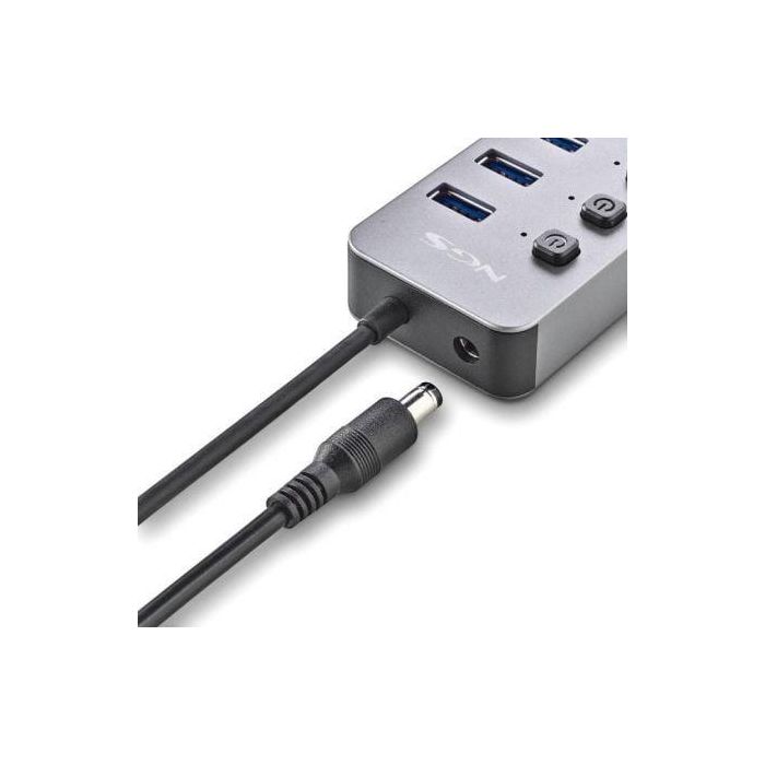 NGS IHUB10 Hub USB 3.0 de 10 Puertos con Interruptores Individuales, Alimentado, Carga Rápida y 5Gbps para PC/MAC 3
