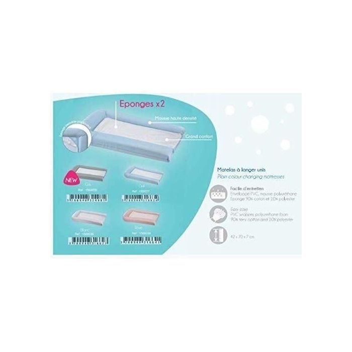 Cambiador de PVC + 2 esponjas extraíbles 42x70cm - Blanco 2 Cambiador de PVC + 2 esponjas extraíbles 42x70cm - Blanco 2