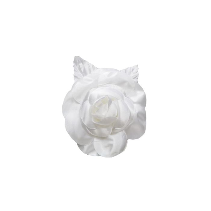 Mini Flor con 2 Hojas Artificiales Blanco