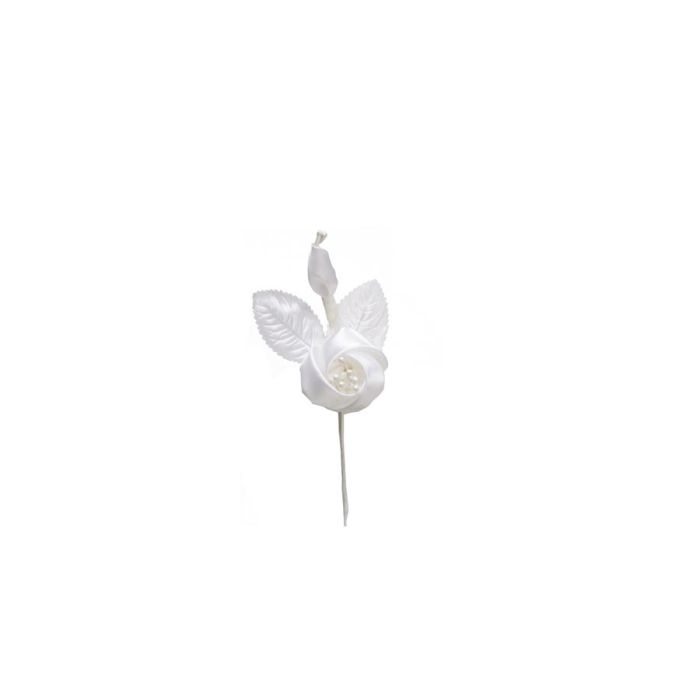 Mini Flor Bolsa x 12 Capullo Perlado Blanco