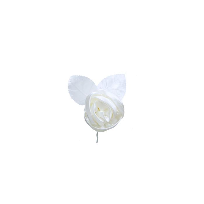 Mini Flor Bolsa x 6 Flor con Perla Blanco