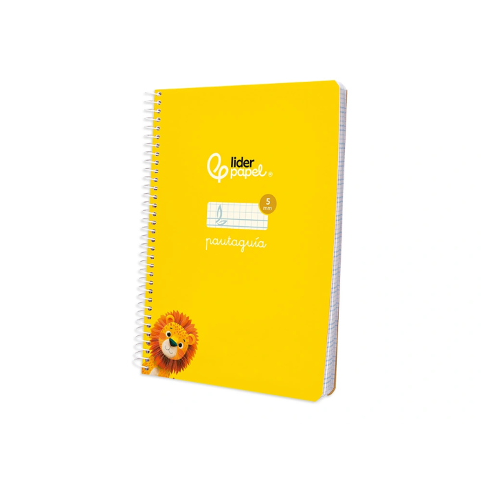 Liderpapel Cuaderno espiral Pautaguía A5 Tapa blanda 40 hojas 75gr Cuadro Pautado 5mm Color Amarillo 3