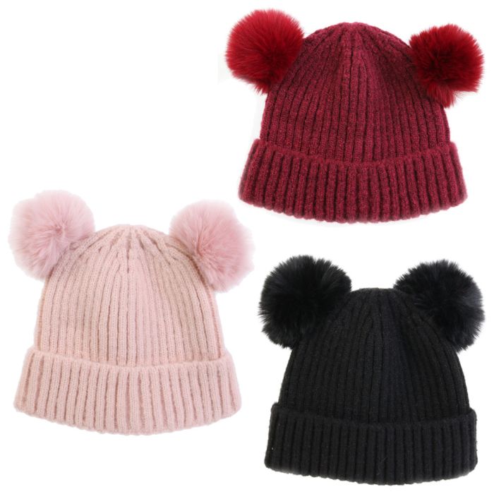 Gorro con 2 pompones 2