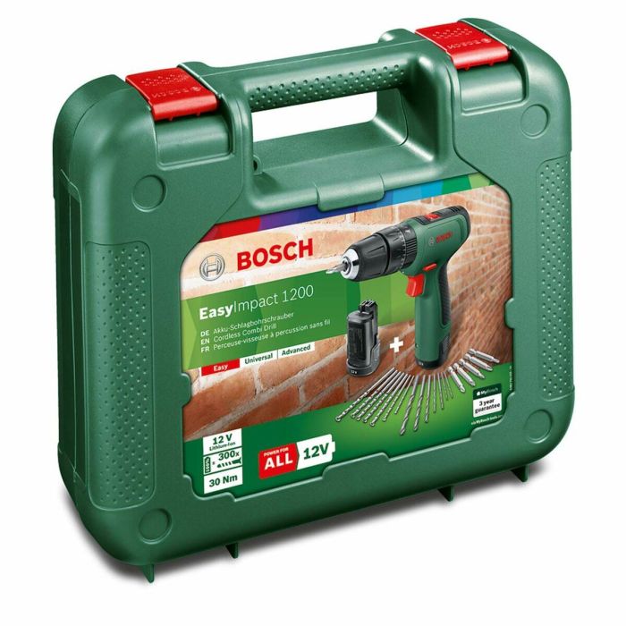 Bosch Taladro percutor a batería EasyImpact 1200 con 2 baterías de 1,5 Ah 1