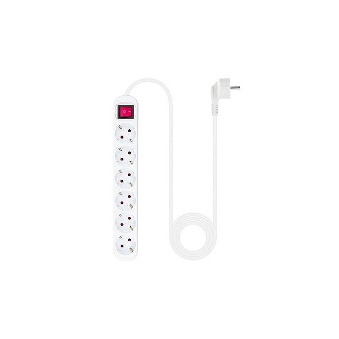 Regleta con Interruptor Nanocable 10.37.0006/ 6 Tomas de Corriente/ Cable 1.4m/ Blanca Regleta con Interruptor Nanocable 10.37.0006/ 6 Tomas de Corriente/ Cable 1.4m/ Blanca