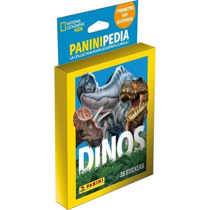 Tarjetas coleccionables - PANINI - DINOS NATIONAL GEOGRAPHIC KIDS - PANINIPEDIA - Blister 7 bolsillos