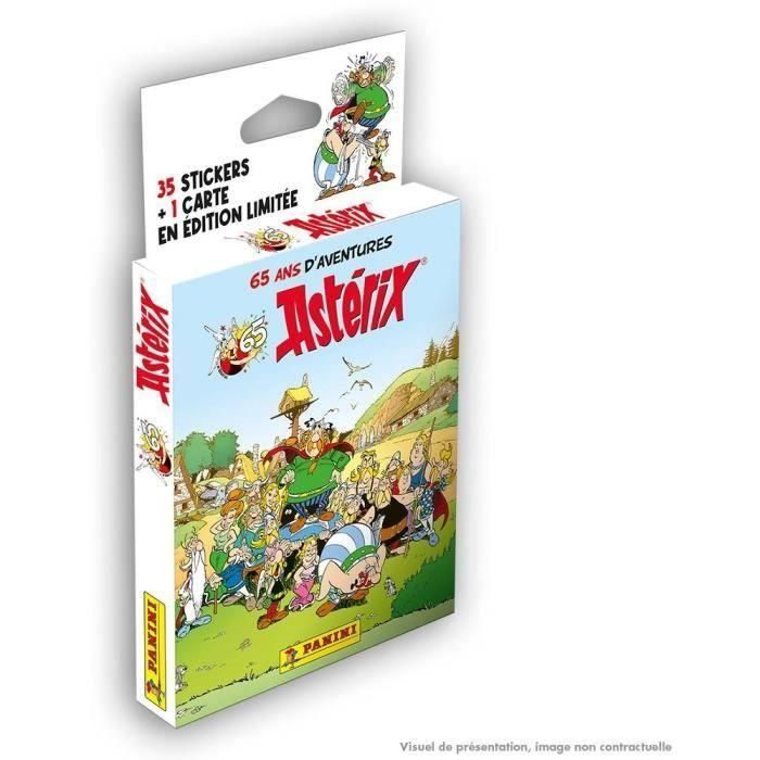 Blíster 7 bolsillos - PANINI - Astérix (65 aniversario) - 35 pegatinas y 1 tarjeta limitada