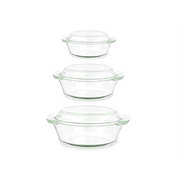 Set 3 Cacerolas Borosilicato Vivalto 700ml, 1L, 1.5L - 24x14x21cm (4 Unidades) 1 Set 3 Cacerolas Borosilicato Vivalto 700ml, 1L, 1.5L - 24x14x21cm (4 Unidades) 1